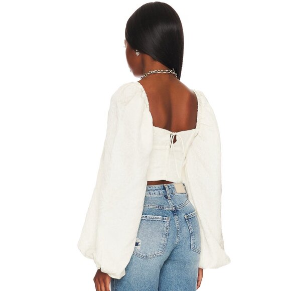 For Love & Lemons Janet Corset Top Ivory White - NEW - Picture 2 of 8